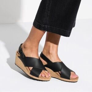 Papillio By Birkenstock Samira Narrow Leather Wedge Sandals